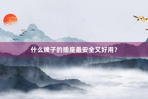 什么牌子的插座最安全又好用？